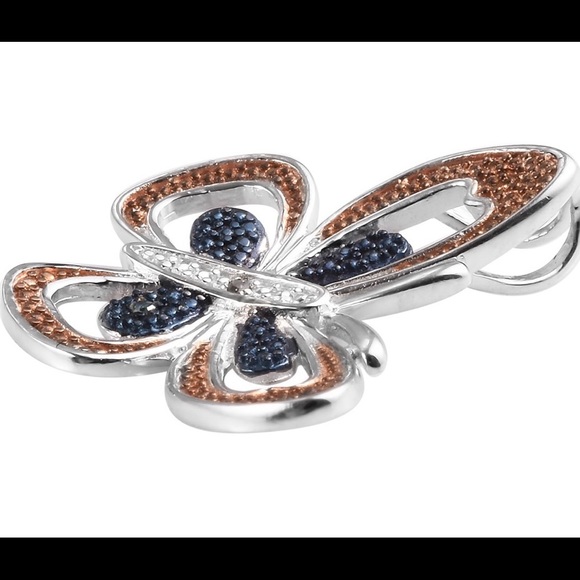 KARIS Multi Color diamond Butterfly Pendant - Picture 3 of 6